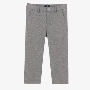 IL GUFO BOYS GREY HERRINGBONE TROUSERS